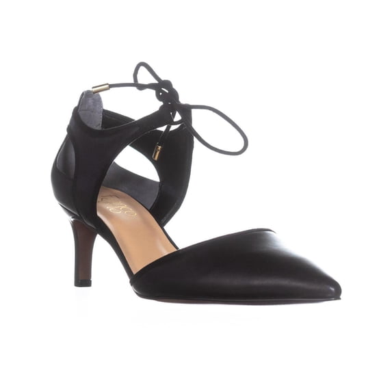 Womens Franco Sarto Darlis Lace Up Dress Pumps, Black Leather, 8 W US