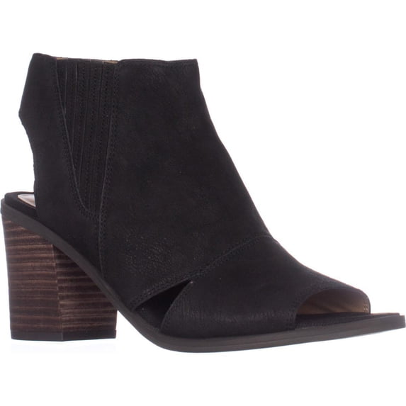 Womens Franco Sarto Galaxy Block Heel Sandals, Black Leather