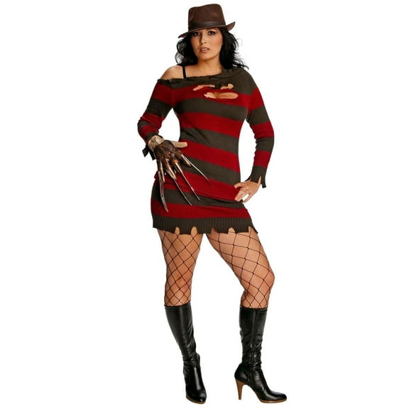 A Nightmare on Elm Street Miss Sassy Krueger Women's Halloween Fancy-Dress Costume for Adult, Plus Size