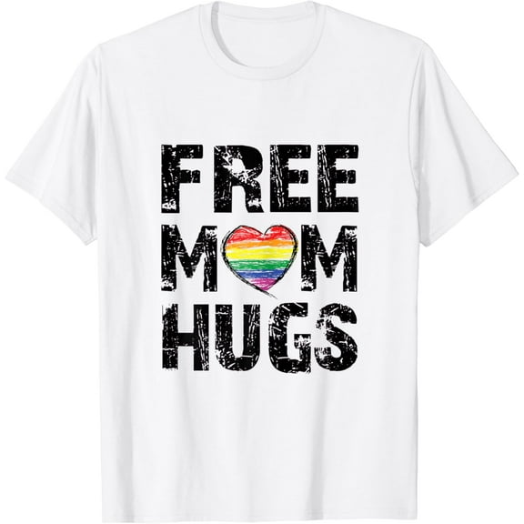 Womens Free Mom Hugs Cute LGBT Pride Gay Gift. T-Shirt