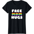 thumbnail image 1 of Womens Free Mom Hugs LGBT Straight Ally Rainbow T-Shirt, 1 of 4