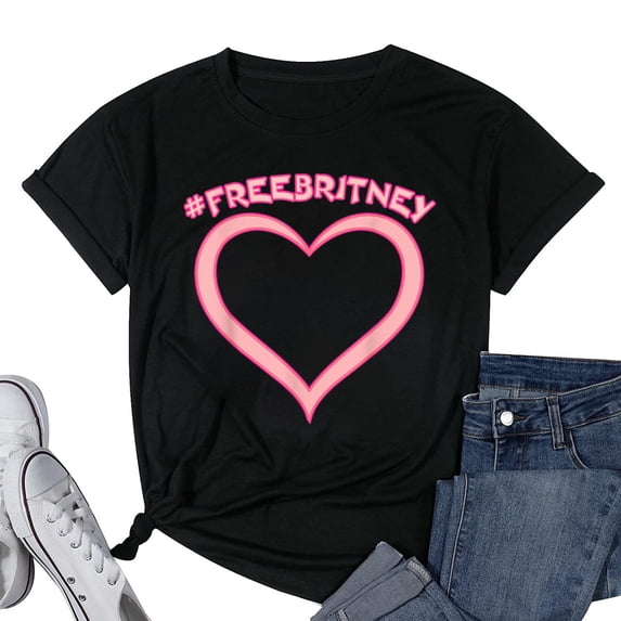 Womens FreeBritney #FREEBRITNEY Heart movement for Britney T-Shirt Black Large
