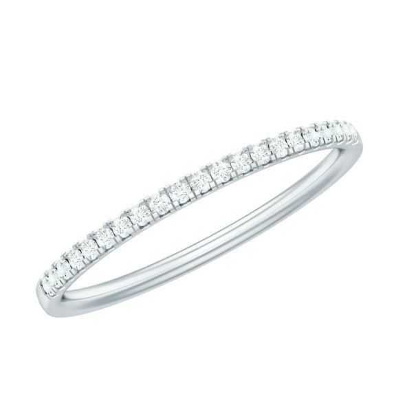 Rosec Jewels Real Diamond Half Eternity Ring for Women - HI-SI Grade Diamond Stackable Ring - Ready to Gift with Jewelry Box, 14K White Gold, US 11.50