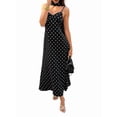 thumbnail image 1 of Womens French Retro Polka Dot Halter Neck Sleeveless Maxi Dress Vintage Summer Elegant Beach Gown Black XL, 1 of 9