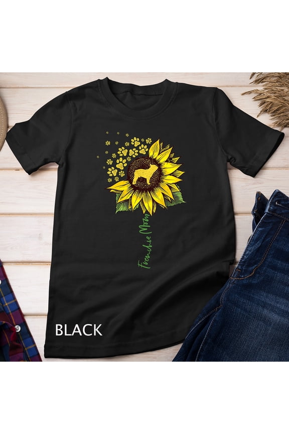 Womens Frenchie Mom Sunflower French Lover Dog Mama Unisex T-Shirt
