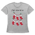 thumbnail image 1 of Womens Friends Mistletoe and Christmas Stockings T Shirt, 1 of 3