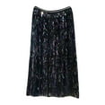 thumbnail image 1 of Womens Fringe Skirt Stretchy Sparkly Bodycon Tassel Trim Midi Skirt High Waist Clubwear Party Skinny Skirt Black,XL, 1 of 6