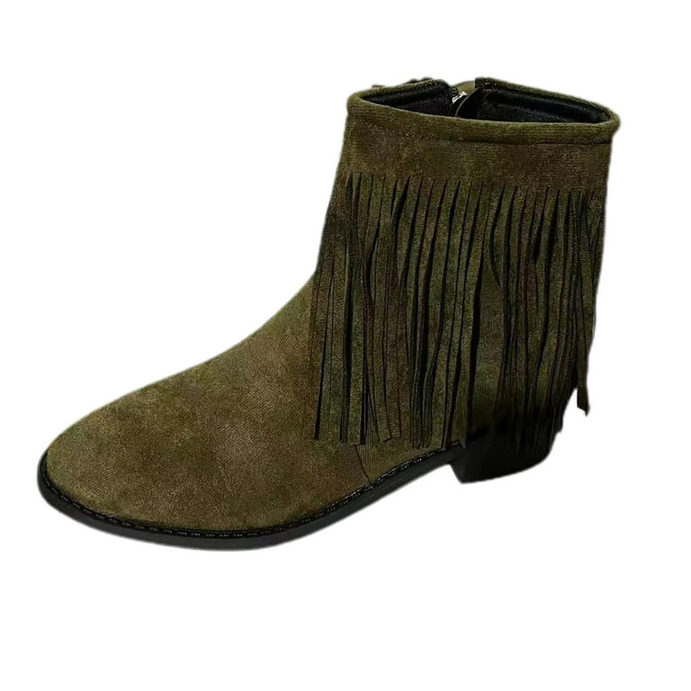 Booties with tassel zipper best sale