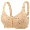 thumbnail image 1 of Womens Front Closing Everyday Bras, Daisy Bras for Older Women Front Closure Wireless Push Up Bras Everyday Wirefree Comfortable Sleep Bralettes 36-46, 1 of 2