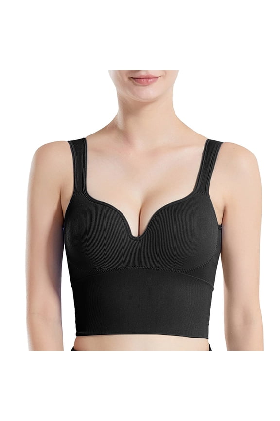 Womens Front Closure Bra Racerback Plus Size Unlined Underwire Full Coverage Bras, L, Black