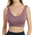 thumbnail image 1 of Womens Front Closure Bra Racerback Plus Size Unlined Underwire Full Coverage Bras, XXL, Purple, 1 of 5