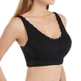 thumbnail image 1 of Womens Front Closure Bra Racerback Plus Size Unlined Underwire Full Coverage Bras, XXXL, Black, 1 of 5