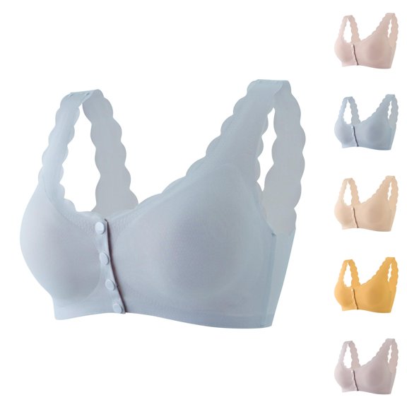 Womens Front Closure Bra Wireless Bras for Women Breathable Seamless Bra Comfortable Daily Supportive Underwear for Everyday Wear