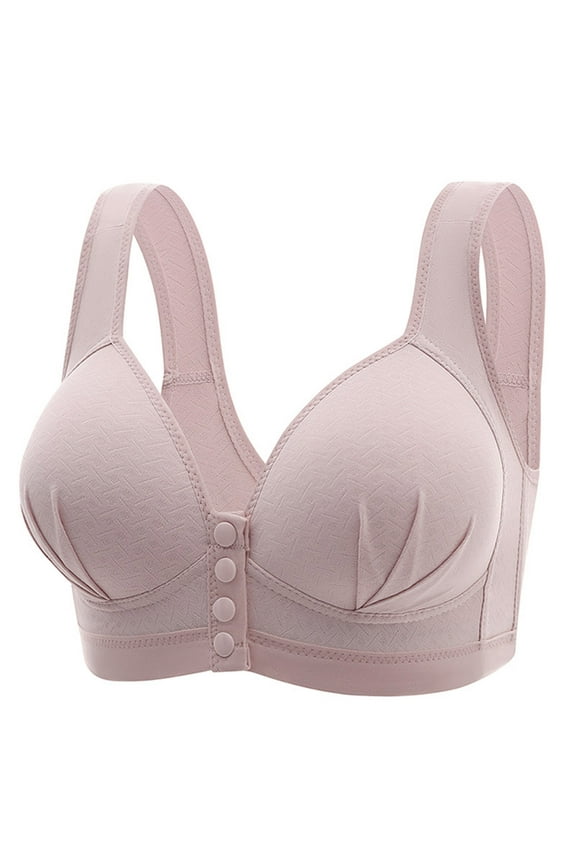 Womens Front Closure Bras, Daisy Bras for Older Women Front Closure Cotton Comfortable Bra Plus Size No Underwire Front Snap Bra Full Coverage S-3XL