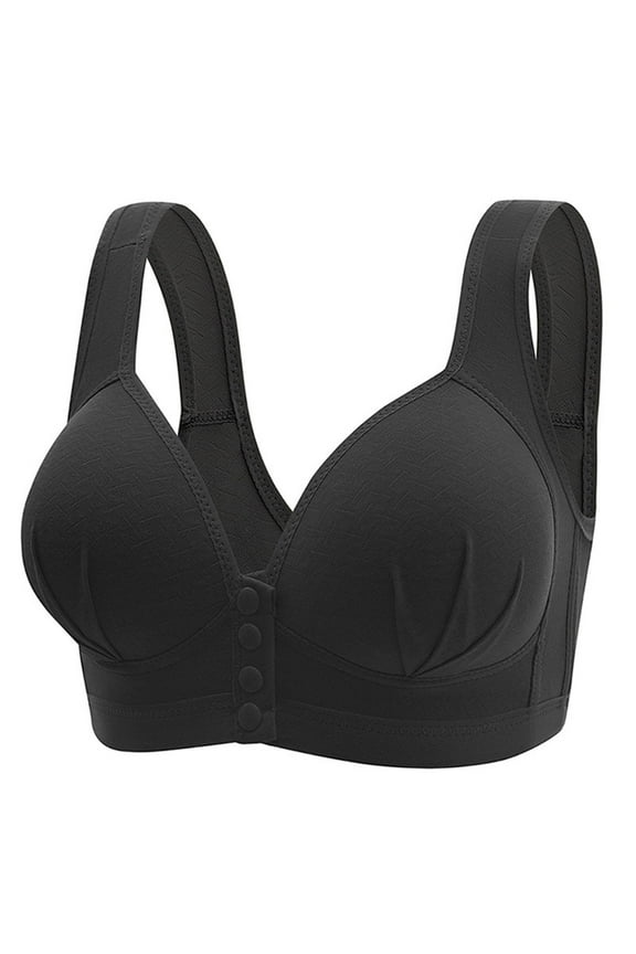 Womens Front Closure Bras, Daisy Bras for Older Women Front Closure Cotton Comfortable Bra Plus Size No Underwire Front Snap Bra Full Coverage S-3XL