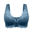 thumbnail image 1 of Womens Front Closure Bras, Front Closure Lace Bras for Women Posture Smooth Back Wirefree Bra Wide Strap Seamless Brassiere S-2XL, 1 of 4