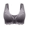 thumbnail image 1 of Womens Front Closure Bras, Front Closure Lace Bras for Women Posture Smooth Back Wirefree Bra Wide Strap Seamless Brassiere S-2XL, 1 of 4
