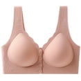 thumbnail image 1 of Womens Front Snap Closure Bras Padded Wireless Soft Seamless Bralettes Comfortable Full Cup Push up Lingerie, 1 of 2