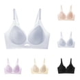 thumbnail image 1 of Womens Full Coverage Bra, Light Support Underarm Smoothing Underwear, Adjustable Straps, Breathable Comfort Bra for Women | VerBelle,Blue M, 1 of 4