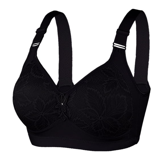 Womens Full Coverage Bras, Deep V Bras for Women No Underwire Comfort Wireless Bralettes Seamless Plunge Everyday Push Up Bra Sexy Lace M-3XL