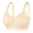 thumbnail image 1 of Womens Full Coverage Bras, Deep V Bras for Women No Underwire Comfort Wireless Bralettes Seamless Plunge Everyday Push Up Bra Sexy Lace M-3XL, 1 of 5