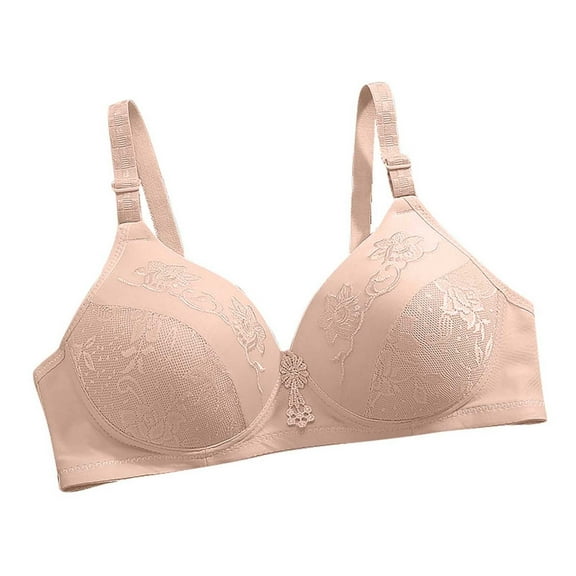 Womens Full Coverage Bras, Deep V Bras for Women No Underwire Push Up Wireless Bra Comfort Seamless Supportive Bra Sexy Lace Soft Sleep Bralette M-2XL