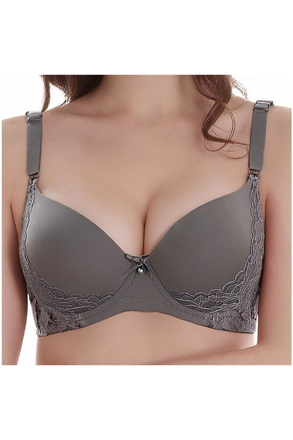 Womens Full Coverage Underwire Lace Bra Unlined Supportive T-Shirt Everyday Bras Comfort Fit for Women Plus Size D/DD Dark Gray,Size 115D