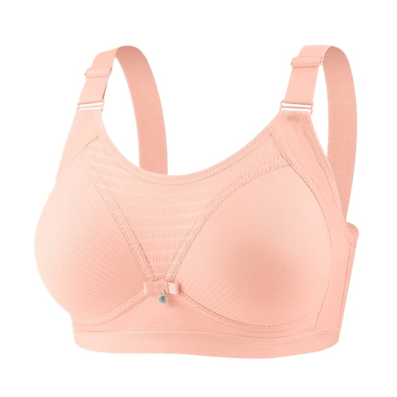 Womens Full Coverages No Underwire Bra Casual Cozy Soft Breathable Everyday Seamless Underwear Watermelon Red XXL