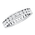 thumbnail image 1 of Rosec Jewels Certified Moissanite Eternity Ring for Women - Moissanite Wedding Band - D-VS1 Quality, 14K White Gold, US 3.50, 1 of 7