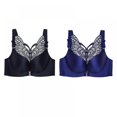 thumbnail image 1 of Womens Full Figure Beauty Back Smoothing Bra No Underwire - Butterfly Beauty Back No Trace Gathering Large Size Ultra Thin Soft Comfortable Breathable Bra(2-Packs), 1 of 9