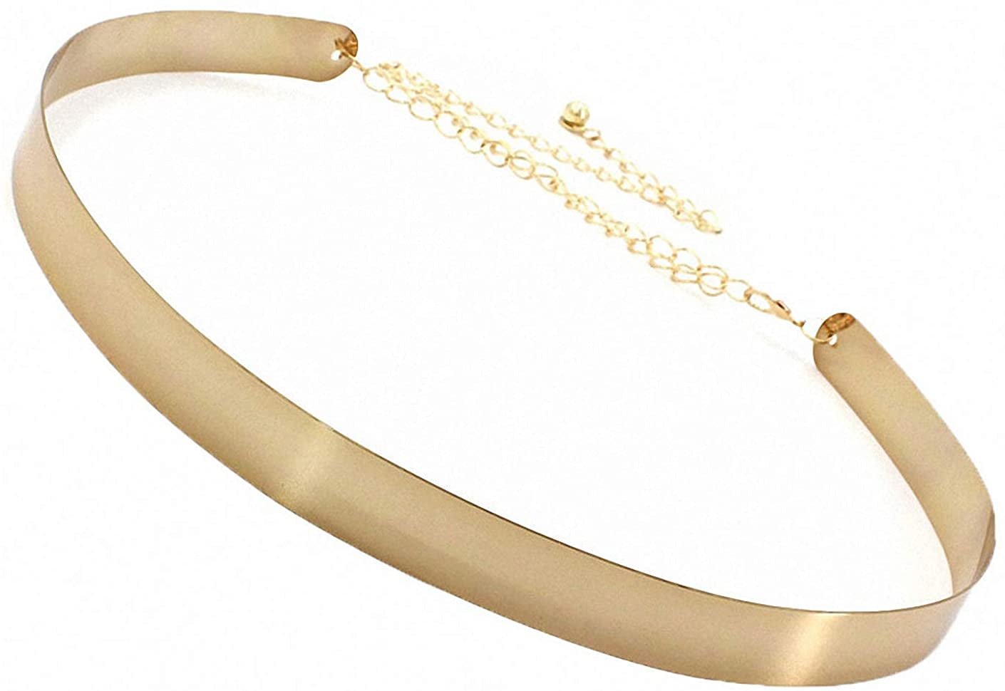 Mirror Chain Belt Adjustable Metallic Waistband Shiny Polished Y2K Elegant Womens Full Metal Sleek Mirror Plate Waistband Belt Chain  main image 2