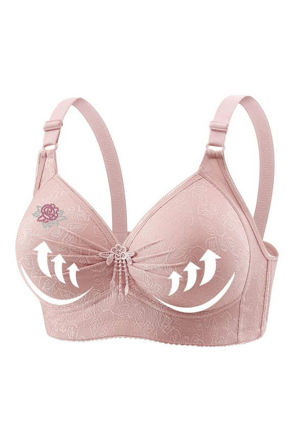 Womens Full Support Bras, Plus Size Push Up Bra for Women Hide Back Fat Smoothing Bra Seamless Underwire T-Shirt Bra Full Coverage Everyday Bras S-XL