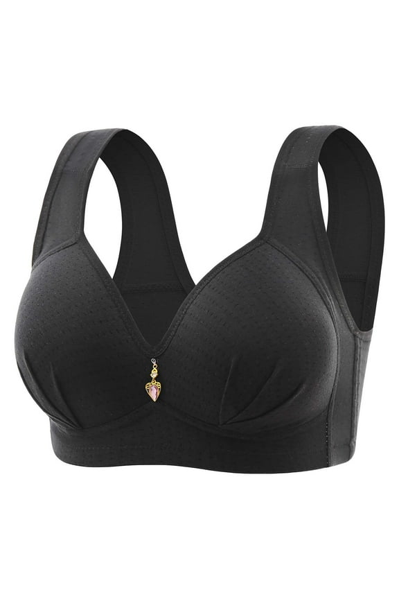 Womens Full Support Bras, Plus Size Push Up Bras for Women Hide Back Fat Smoothing Bra No Underwire Wide Strap Full Coverage Everyday Bras 36-46