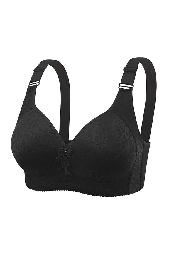 Womens Full Support Bras, Push Up Bras for Women Plus Size Floral Lace Underwire Soft Cup Everyday Bra Full Coverage 36BD-46BC