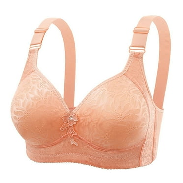 Womens Full Support Bras, Push Up Bras for Women Plus Size Floral Lace Underwire Soft Cup Everyday Bra Full Coverage 36BD-46BC