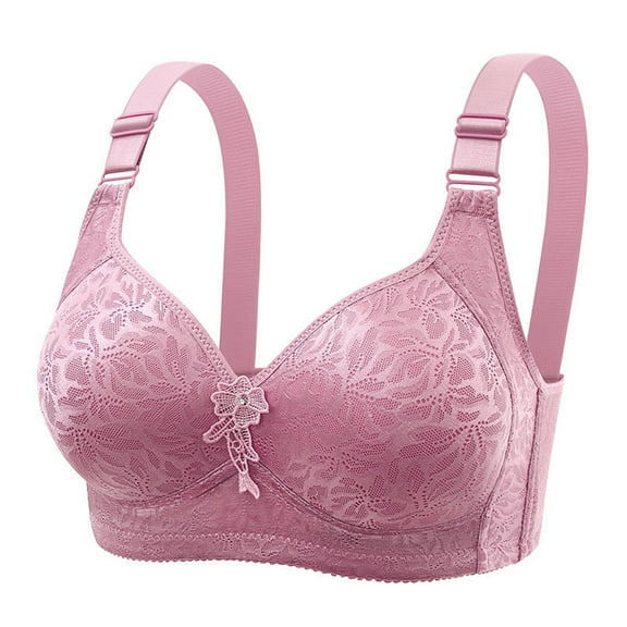 Womens Full Support Bras, Push Up Bras for Women Plus Size Floral Lace Underwire Soft Cup Everyday Bra Full Coverage 36BD-46BC