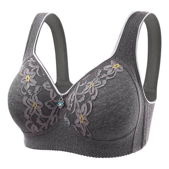 Womens Full Support Bras, Wireless Bra Full Coverage Seamless Support Push Up Bras for Women No Underwire Comfort V Neck Everyday Bralettes S-3XL