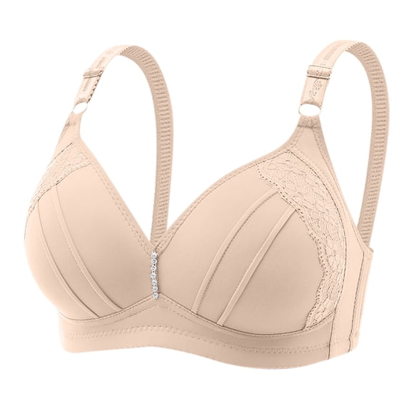 Womens Full Support Bras, Womens Seamless Bras No Underwire Push Up V Neck Wireless Bralettes with Soft Support Full Coverage Floral Lace Bra S-3XL Womens Bras Clearance under $5