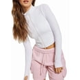 thumbnail image 1 of Womens Full Zip Cropped Workout Jacket Slim Fit - Athletic Yoga Tops with Thumb Holes White XXL, 1 of 6