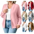 thumbnail image 1 of Womens Full Zip Fleece Jackets, Casual Lightweight Long Sleeve Sweatshirt Side Pocket Fall Winter Warm Long Sleeve Sweatshirts No Hood Pinks XL, 1 of 7