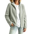 thumbnail image 1 of Womens Full Zip Stand Collar Fleece light jacket Long Sleeve Warm Casual Coat With Side Pockets for Fall Winter Hiking Athletic Wear, 1 of 5