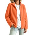 thumbnail image 1 of Womens Full Zip Stand Collar Fleece light jacket Long Sleeve Warm Casual Coat With Side Pockets for Fall Winter Hiking Athletic Wear, 1 of 5