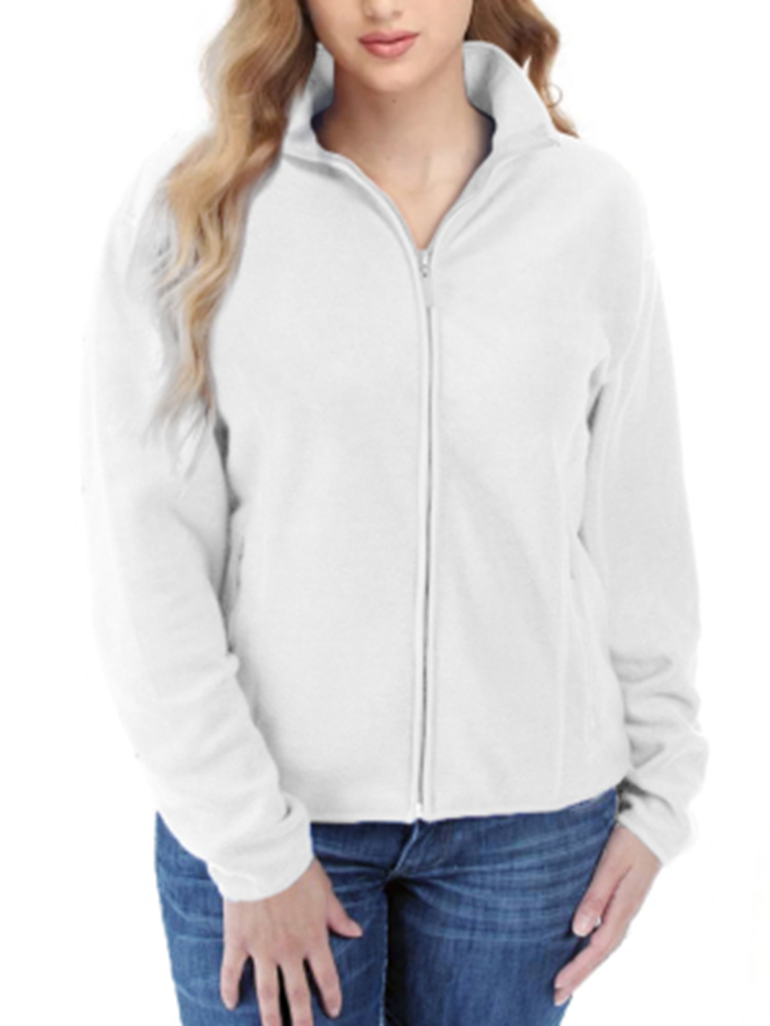 33,000ft Women's Zip Up Fleece Jacket, Long Sleeve Warm Soft Polar