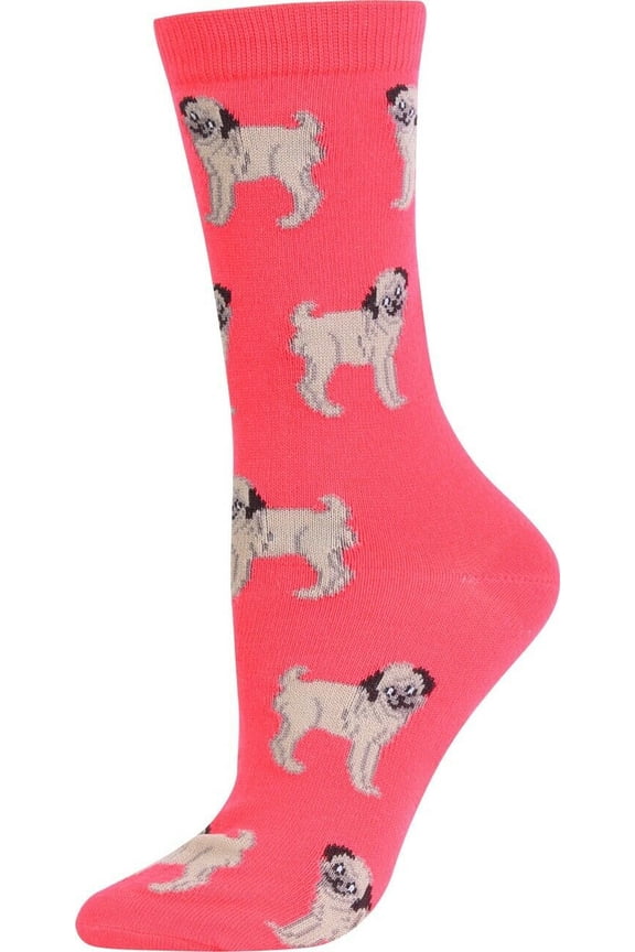Womens Fun Crew Socks Pug Puppy Dog Colorful Funny Novelty Socks Size 9-11