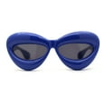 thumbnail image 1 of Womens Funky Balloon Thick Cat Eye Retro Plastic Sunglasses Blue Black, 1 of 4