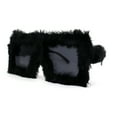 thumbnail image 1 of Womens Funky Fur Covered Squared Rectangle Oversize Sunglasses All Black, 1 of 4