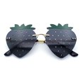 thumbnail image 1 of Womens Funky Strawberry Heart Shape Rimless Lolita Metal Frame Sunglasses Gold - Black, 1 of 8