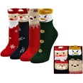 thumbnail image 1 of Womens Funny Ankle Crew Socks Christmas Gifts Cute Animal Socks Ladies Cotton Funky Cartoon Novelty Socks Santa Xmas Assorted 4 Pack 9-11, 1 of 6