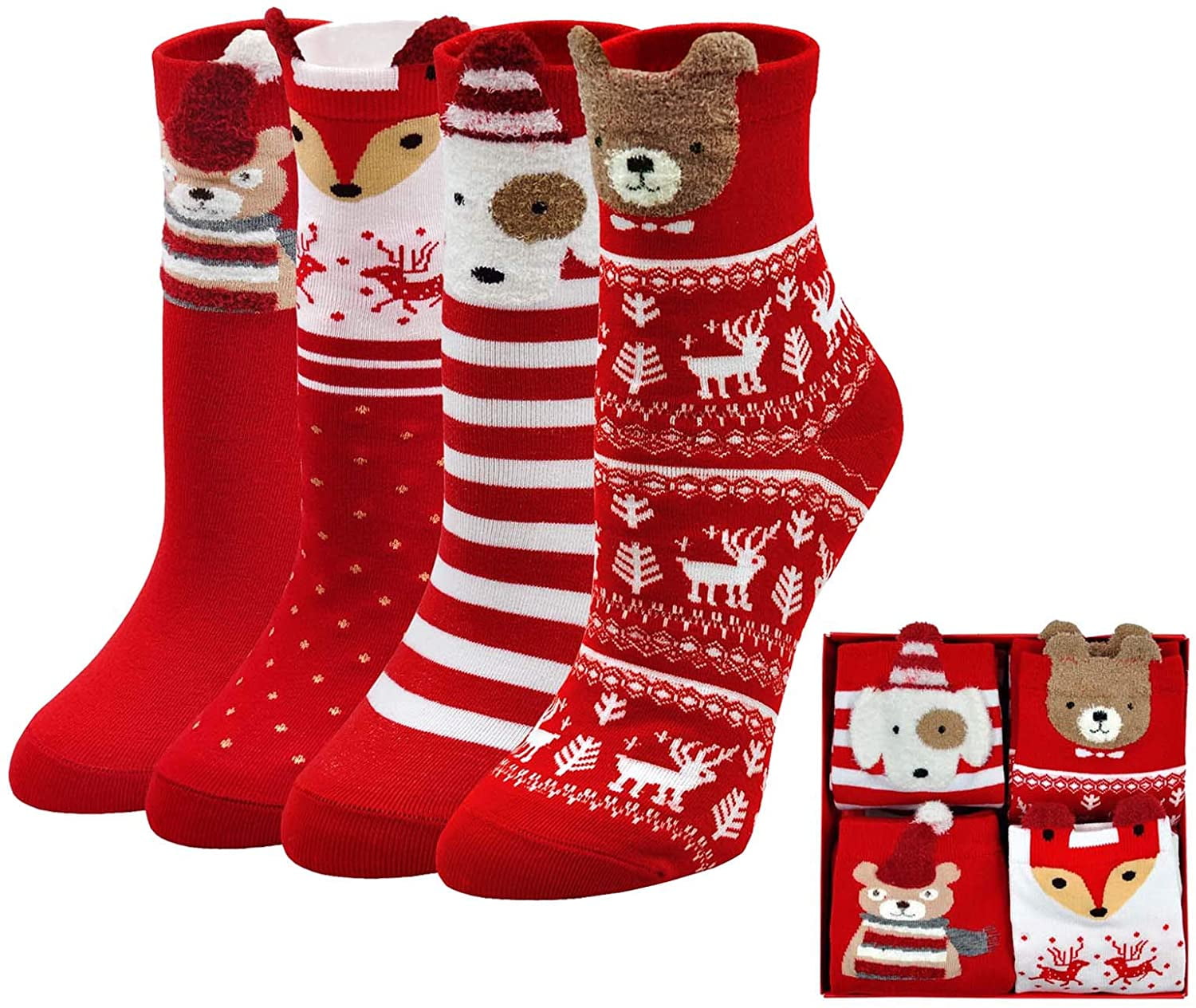 Womens Funny Ankle Crew Socks Christmas Gifts Cute Animal Socks Ladies