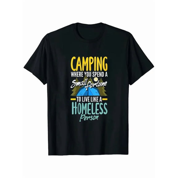 Womens Funny Camping Sayings For Campers Camp Round-Neck T-Shirt